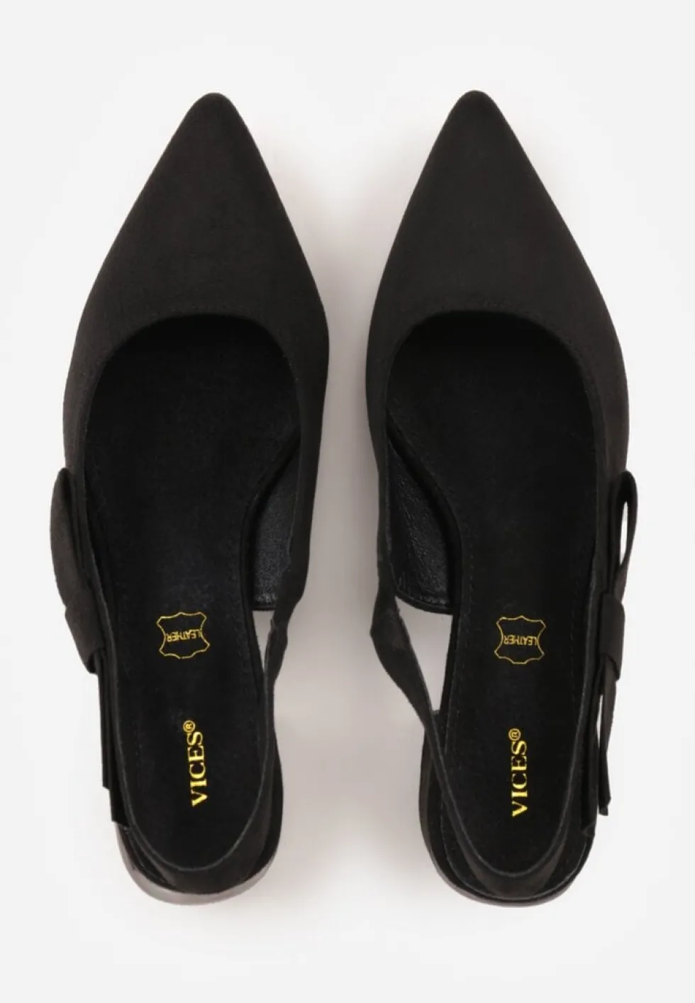 Czarne Sandały na Słupku Vices Slingback ze Skórzaną Wkładką Vevoline