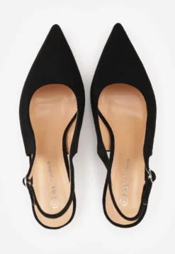 Czarne Sandały na Szpilce w Stylu Slingback Tarosie