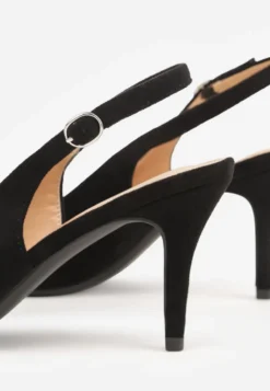 Czarne Sandały na Szpilce w Stylu Slingback Tarosie