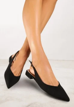 Czarne Sandały Slingback Vices z Wkładką ze Skóry Naturalnej Annisae