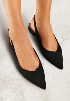 Czarne Sandały Slingback Vices z Wkładką ze Skóry Naturalnej Annisae