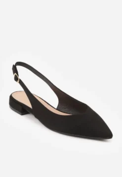 Czarne Sandały Slingback Vices z Wkładką ze Skóry Naturalnej Annisae