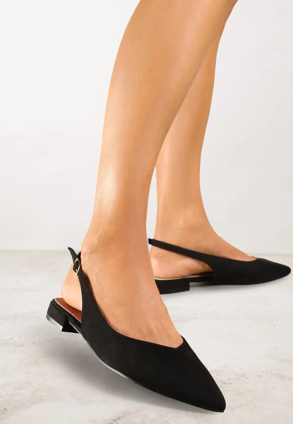 Czarne Sandały Slingback Vices z Wkładką ze Skóry Naturalnej Annisae
