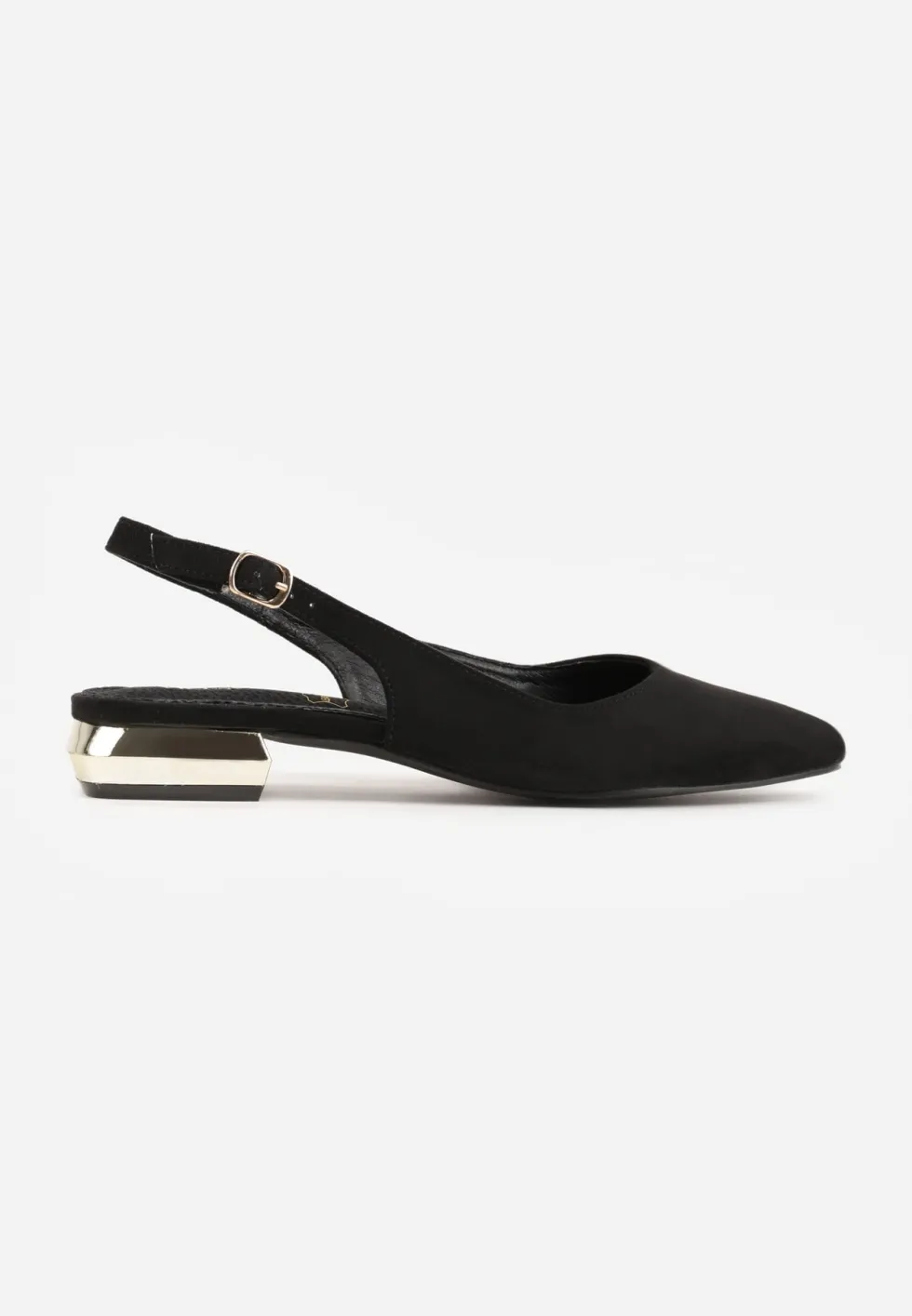 Czarne Sandały Slingback Vices z Wkładką ze Skóry Naturalnej Galeresa
