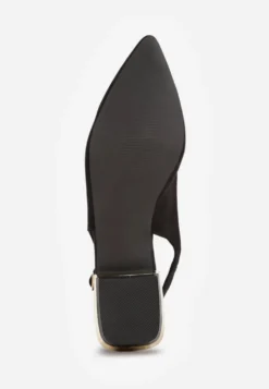 Czarne Sandały Slingback Vices z Wkładką ze Skóry Naturalnej Galeresa