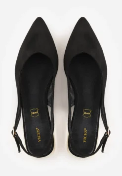 Czarne Sandały Slingback Vices z Wkładką ze Skóry Naturalnej Galeresa