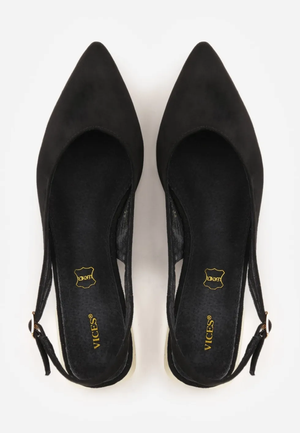 Czarne Sandały Slingback Vices z Wkładką ze Skóry Naturalnej Galeresa