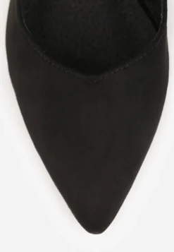 Czarne Sandały Slingback Vices z Wkładką ze Skóry Naturalnej Galeresa