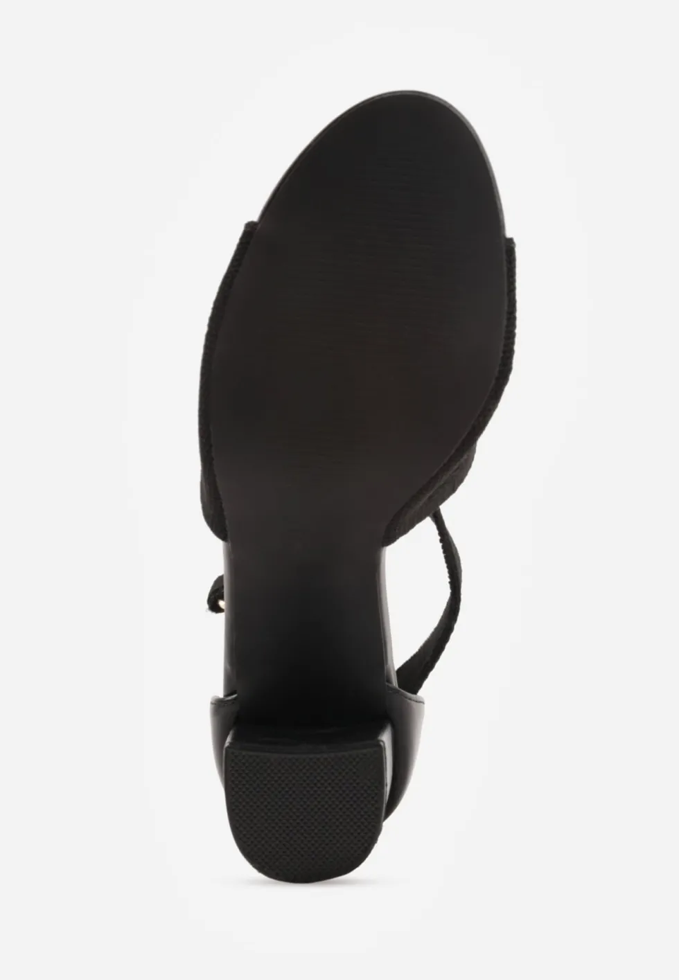 Czarne Sandały Soft Fit VICES na Obcasie w Stylu Botków z Elastyczną Ażurową Cholewką Comfort Omphopis