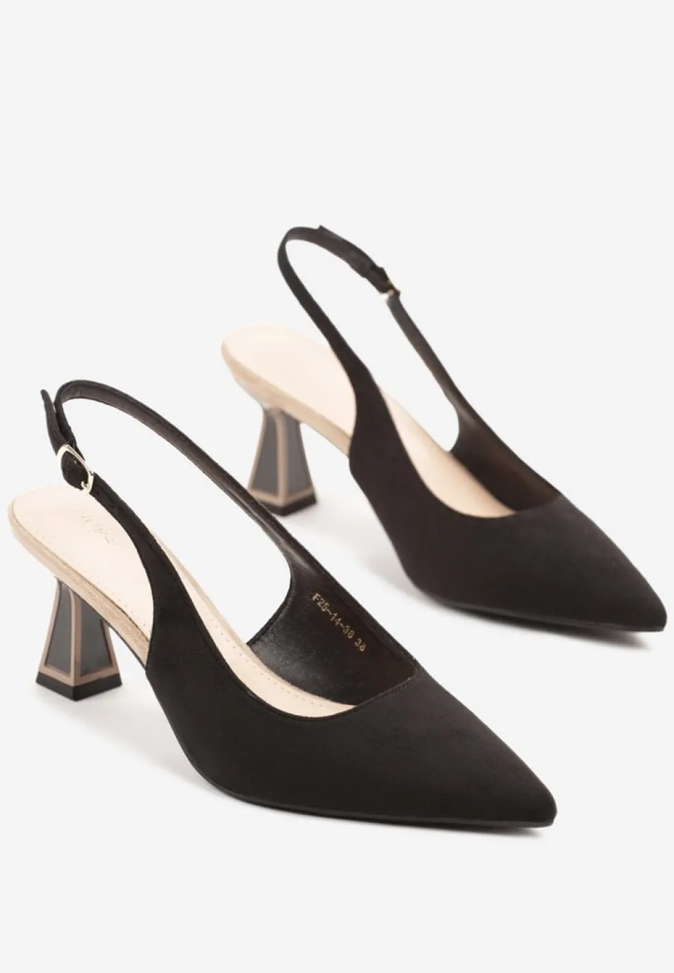 Czarne Sandały Vices na Kaczuszce Typu Slingback Edilitha