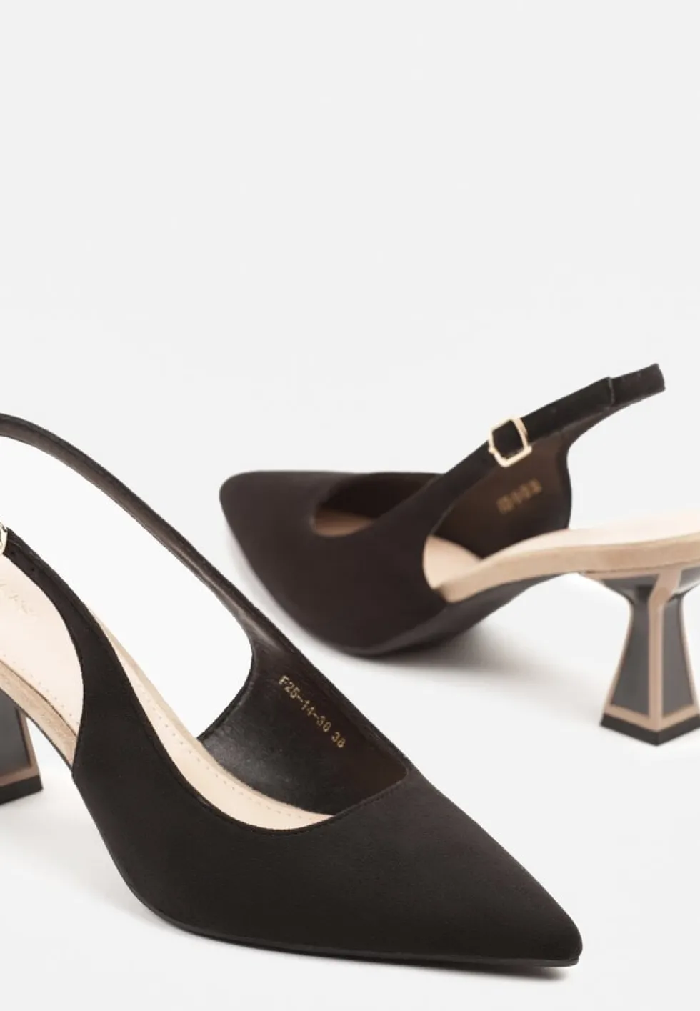 Czarne Sandały Vices na Kaczuszce Typu Slingback Edilitha
