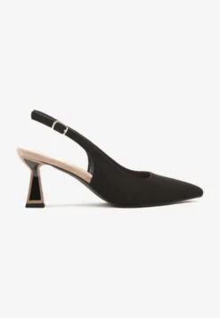 Czarne Sandały Vices na Kaczuszce Typu Slingback Edilitha