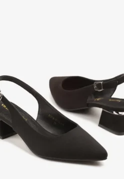 Czarne Sandały Vices Slingback ze Skórzaną Wkładką Ciarissa