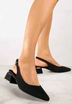 Czarne Sandały Vices Slingback ze Skórzaną Wkładką Ciarissa