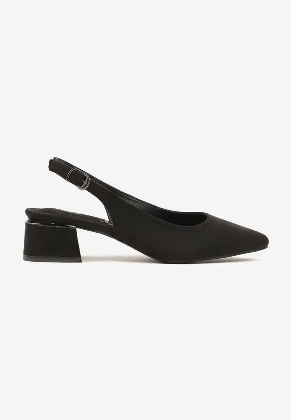 Czarne Sandały Vices Slingback ze Skórzaną Wkładką Ciarissa