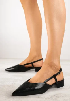 Czarne Sandały Vices Typu Slingback Nilessea