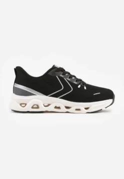 Czarne Siateczkowe Buty Sportowe na Podeszwie z Otworami Quilvia