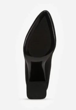 Czarne Skarpetkowe Botki VICES na Słupku w Eleganckim Stylu Rarana