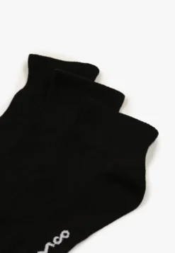 Czarne Skarpety z Bawełny 3-pack za Kostkę z Napisem Folerina