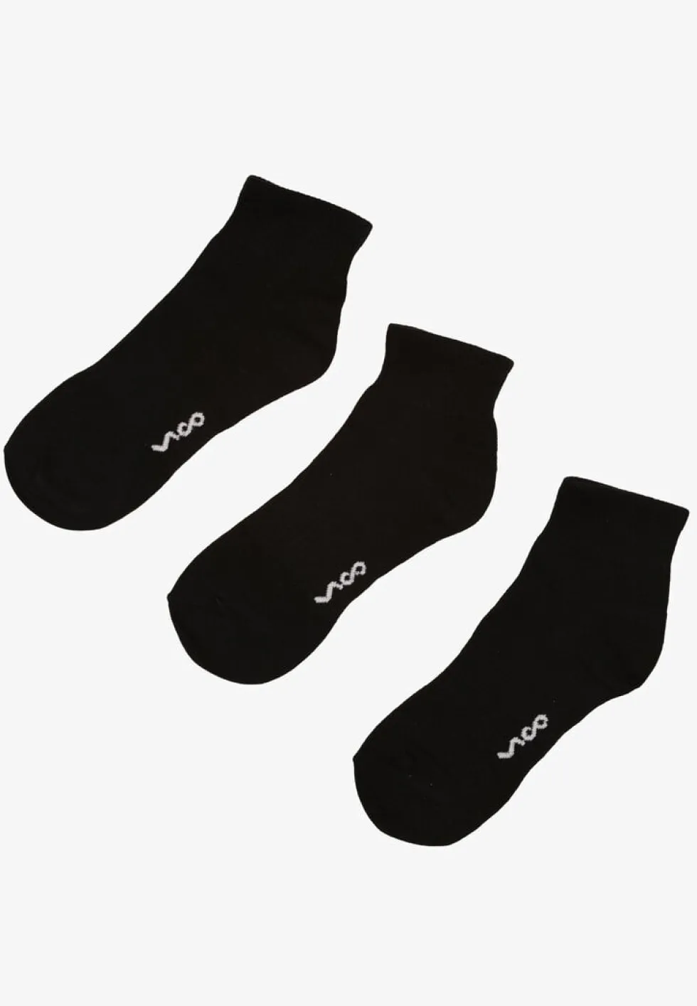 Czarne Skarpety z Bawełny 3-pack za Kostkę z Napisem Folerina