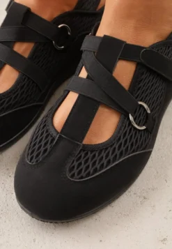 Czarne Sneakeriny z Siateczki z Zapięciem na Rzep Vianate