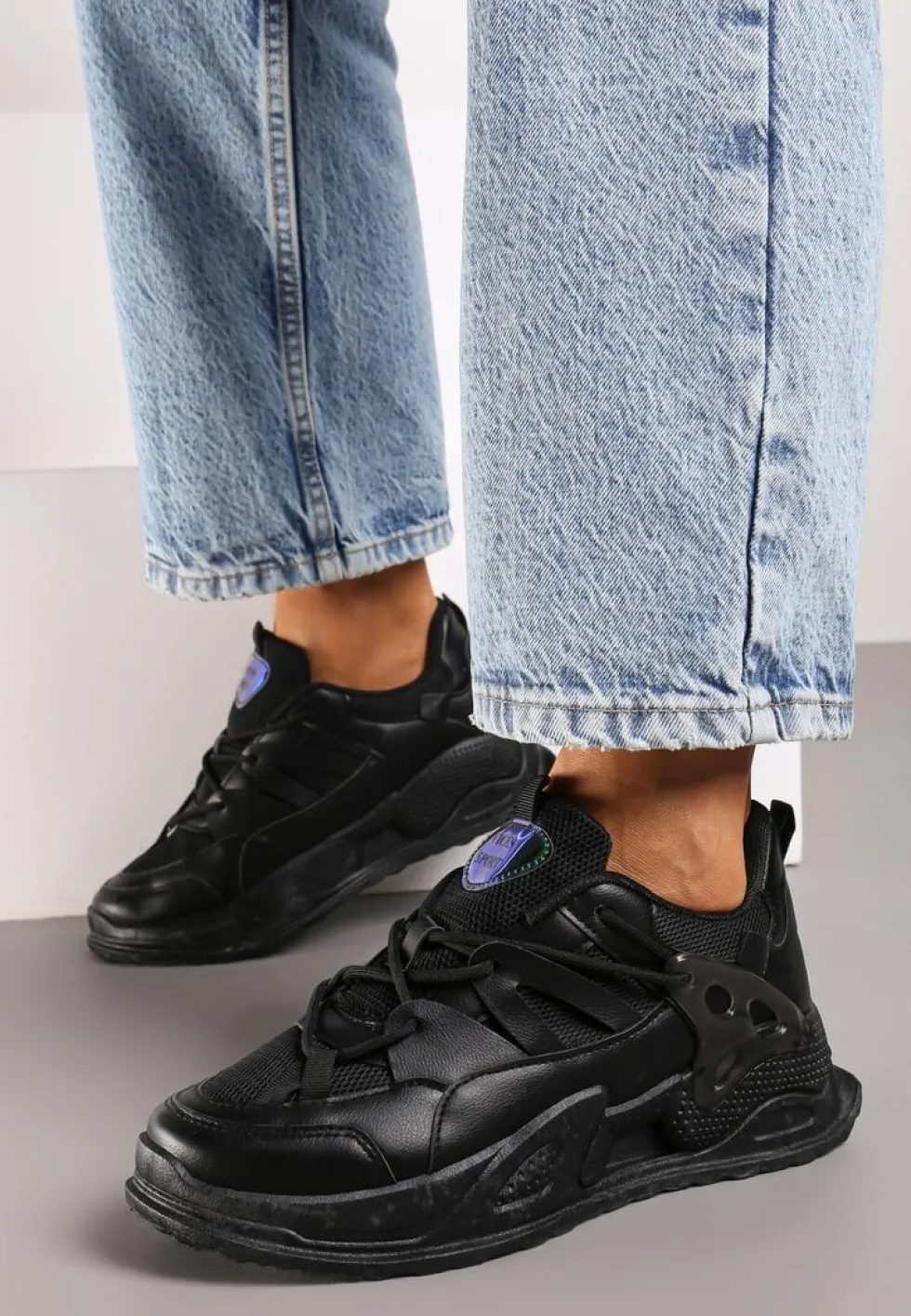 Czarne Sneakersy Atel