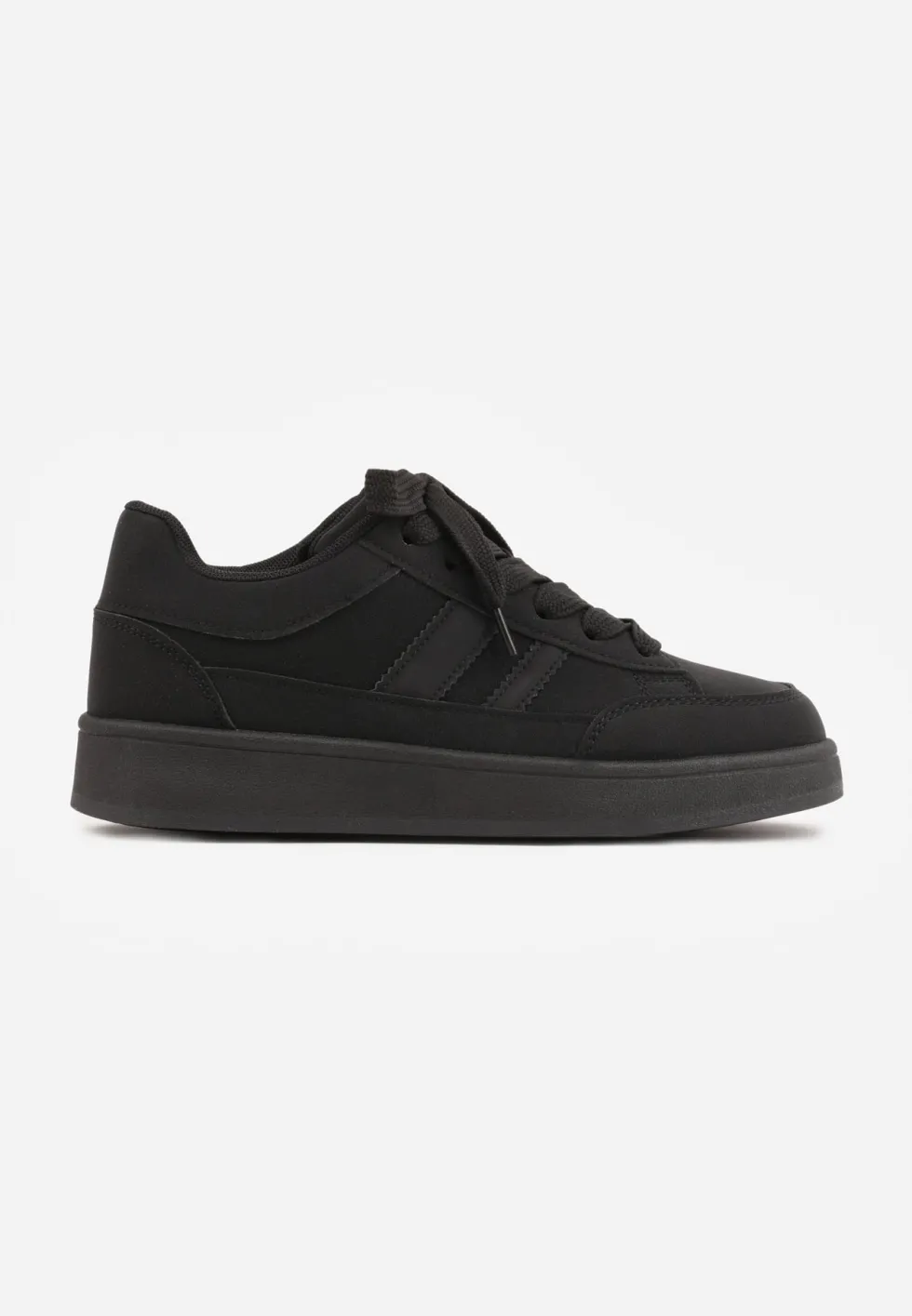 Czarne Sneakersy Basic z Paskami na Boku Adila