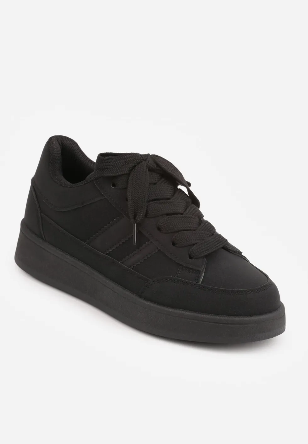 Czarne Sneakersy Basic z Paskami na Boku Adila