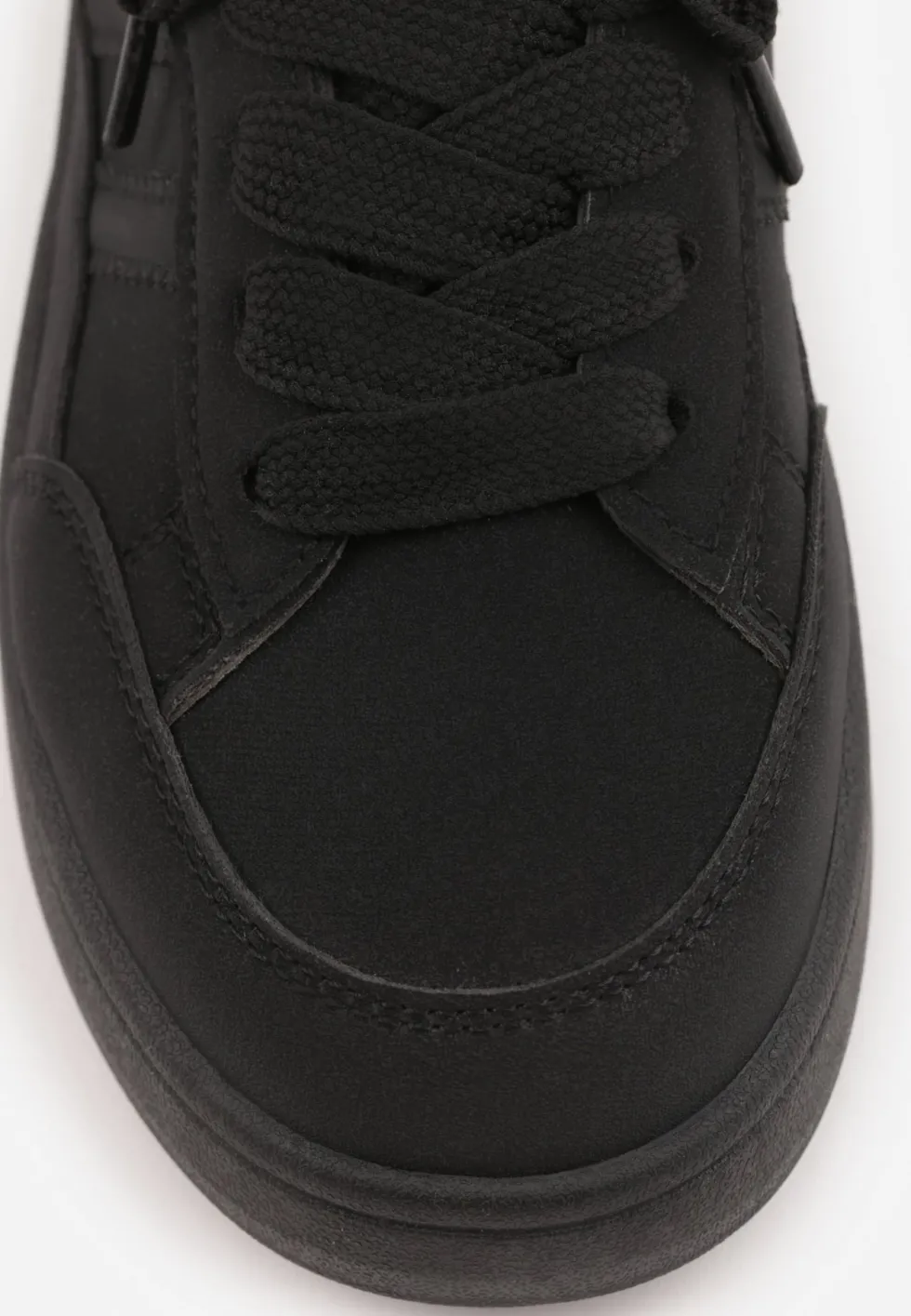 Czarne Sneakersy Basic z Paskami na Boku Adila