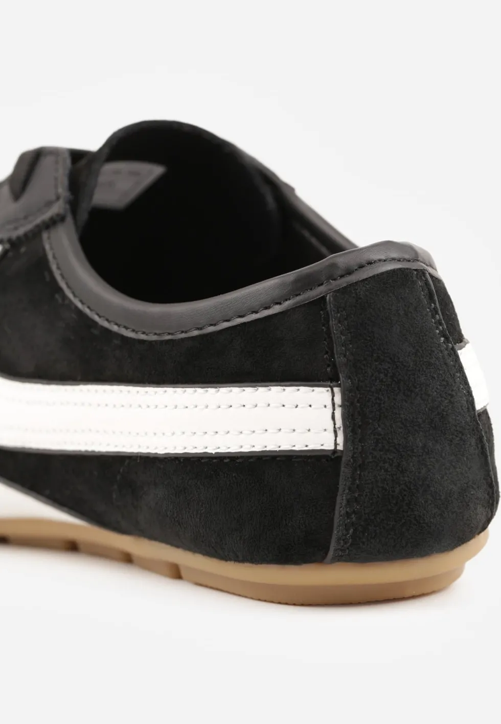 Czarne Sneakersy Klasyczne Tenisówki z Zamszu Naturalnego Talanashta