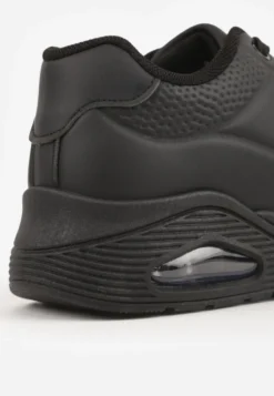 Czarne Sneakersy na Platformie z Transparentną Wstawką przy Podeszwie Riovira