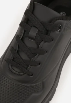 Czarne Sneakersy na Platformie z Transparentną Wstawką przy Podeszwie Riovira