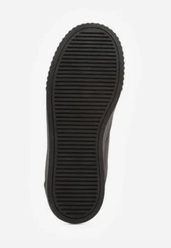 Czarne Sneakersy na Tłoczonej Platformie Zeaninia