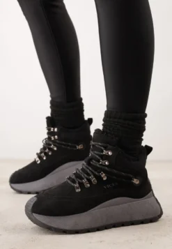 Czarne Sneakersy Śniegowce Vices na Platformie w Sportowym Stylu Nelsella