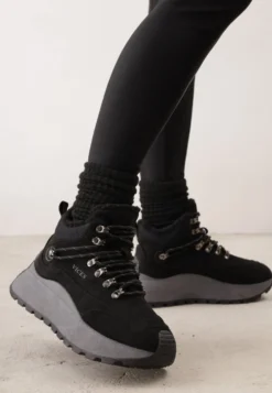 Czarne Sneakersy Śniegowce Vices na Platformie w Sportowym Stylu Nelsella