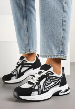 Czarne Sneakersy Ozdobione Geometrycznym Motywem Tasoti
