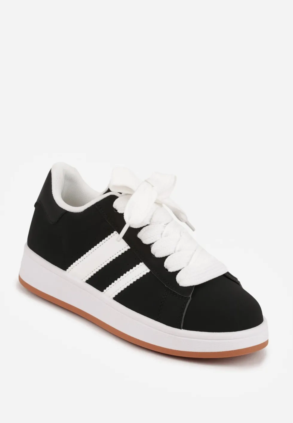 Czarne Sneakersy Ozdobione Motywem Pasków Flortewi