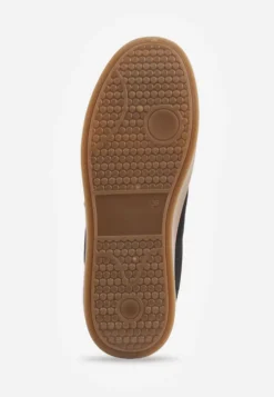 Czarne Sneakersy przed Kostkę z Ozdobnymi Detalami Emmasta
