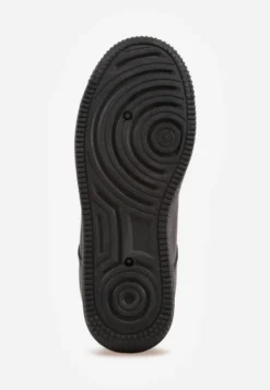 Czarne Sneakersy Sznurowane na Grubej Podeszwie Taleith