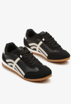 Czarne Sneakersy Typu Klasyczne Tenisówki Zdobione Przeszyciami Zardiva