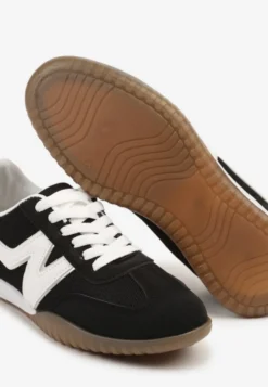 Czarne Sneakersy Typu Klasyczne Tenisówki Zdobione Przeszyciami Elanioria