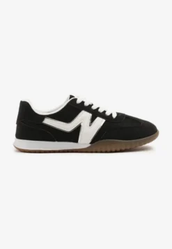 Czarne Sneakersy Typu Klasyczne Tenisówki Zdobione Przeszyciami Elanioria