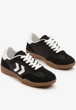 Czarne Sneakersy Typu Kultowe Tenisówki Zdobione Przeszyciami Naporae