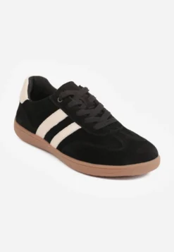 Czarne Sneakersy Typu Tenisówki w Stylu Barefoot ze Skóry Naturalnej Zesso