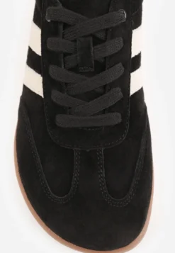 Czarne Sneakersy Typu Tenisówki w Stylu Barefoot ze Skóry Naturalnej Zesso
