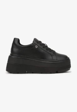 Czarne Sneakersy Vices na Grubej Podeszwie Tuliri