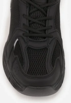 Czarne Sneakersy Vices na Platformie Ozdobione Tłoczeniem Natiselle