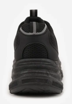 Czarne Sneakersy Vices na Platformie Ozdobione Tłoczeniem Natiselle