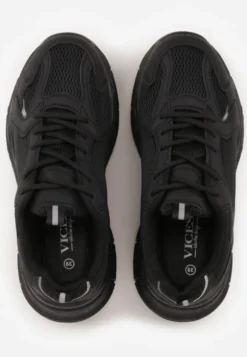 Czarne Sneakersy Vices na Platformie Ozdobione Tłoczeniem Natiselle