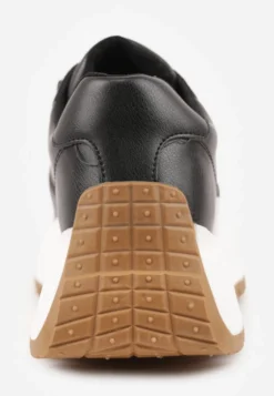 Czarne Sneakersy Vices na Platformie Ozdobione Metaliczną Aplikacją Nelviera